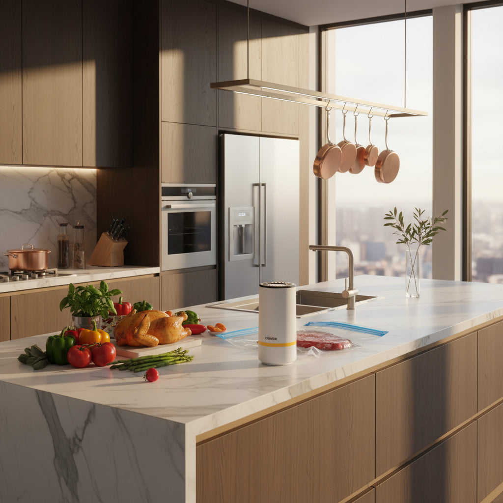 Vacuum Sealer Pump Electric Air Pump Rechargeable Automatic Sealing Machine with Reusable Vacuum Sealer Bags Food Packaging Bag