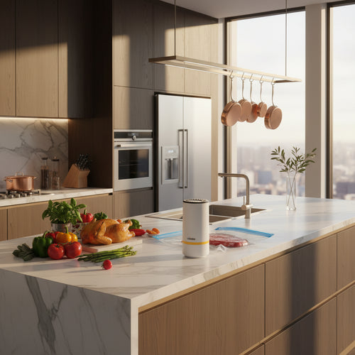 Vacuum Sealer Pump Electric Air Pump Rechargeable Automatic Sealing Machine with Reusable Vacuum Sealer Bags Food Packaging Bag