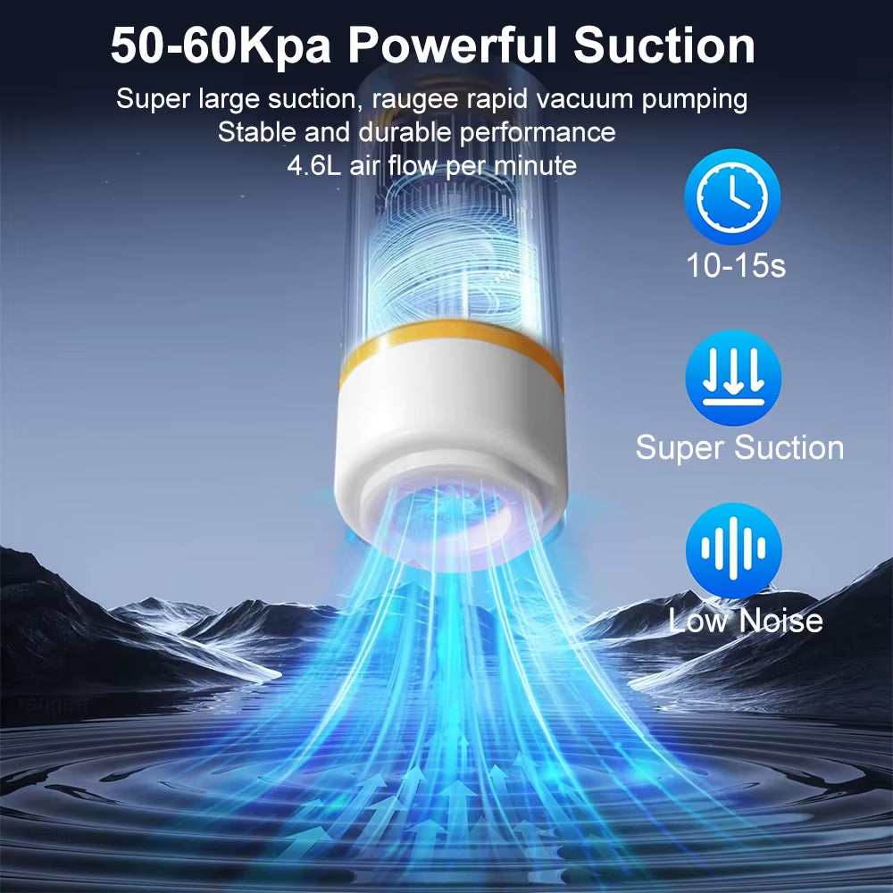 Vacuum Sealer Pump Electric Air Pump Rechargeable Automatic Sealing Machine with Reusable Vacuum Sealer Bags Food Packaging Bag